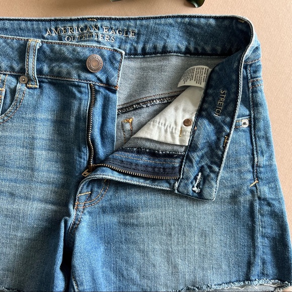 American Eagle Stretch Denim Cutoff High Rise Jean Shorts - Picture 2 of 10